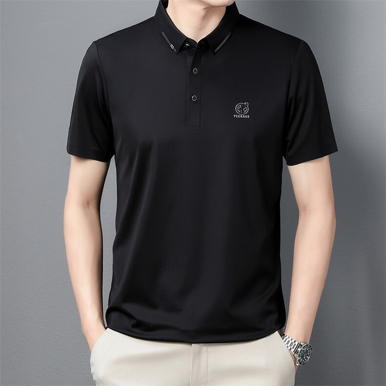 简约纯色休闲款Polo衫男短袖夏季青年百搭修身T恤男士上衣潮P68，男装Polo衫，星座1105-3