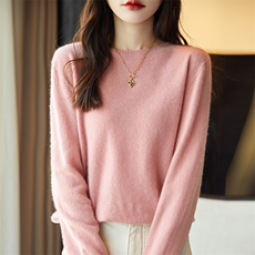 秋冬季新款纯色毛衣女长袖宽松显瘦百搭上衣，女装针织衫/毛衣，贵皇网供仓