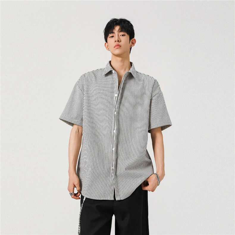 夏季经典条纹短袖衬衫现货款 CS075-P30图片