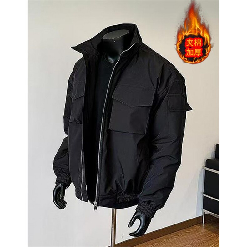 飞行员夹克棉服男冬季教练高级感痞帅立领短款工装外套M5016,男装夹克,星座1116A（原606A-3）