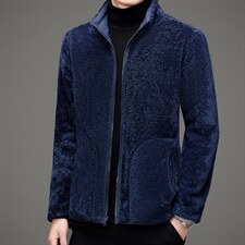 MJ-8051秋冬2021海宁男式男立领修身S双面穿摇粒绒夹克P66图片