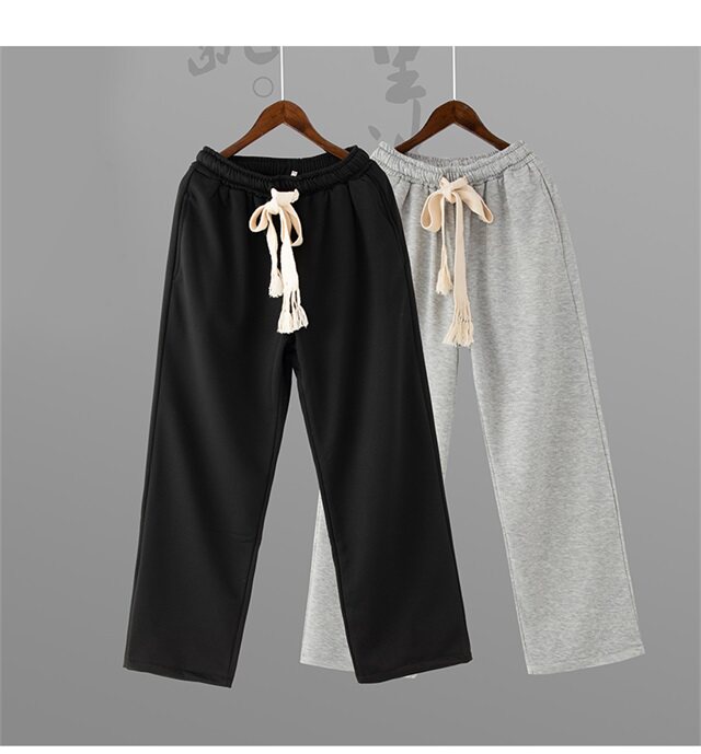 2022男裤子男女春秋垂坠休闲宽松百搭直筒冬黑色潮牌运动卫裤K28，男装休闲裤，星座1115-1