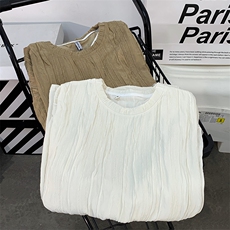 新款高级感长袖t恤男款打底衫春秋潮牌垂感宽松上衣服W029-P35，男装卫衣，星座308B-1