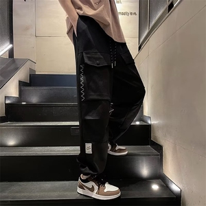 休闲裤长裤慵懒工装裤时尚潮牌男春秋新款简约宽松型潮青春流行图片