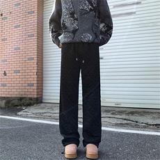 XZ-221-1/K1300/P55控78冬季保暖夹棉菱形格棉裤宽松直筒休闲长裤，男装休闲裤，星座221-1