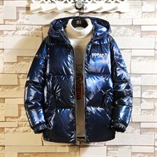 2021冬季新日系砖墙大码潮男亮面包服保暖连帽棉衣棉袄M737-P75，男装棉衣，电商A001