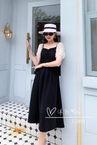 【现货】夏装新款：撞色连衣裙,女装连衣裙,沐歌 尚茗秀