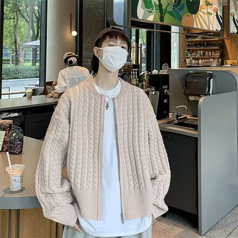 F513P59秋冬男装毛衣外套开衫时尚宽松休闲男装图片