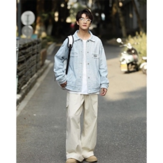 春秋季新款小香风工装夹克潮牌设计感休闲百搭牛仔外套，男装夹克，星座410-7