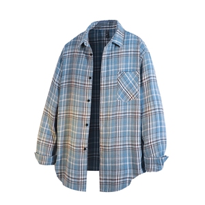 格子衬衫男长袖2026新款春秋痞帅潮牌秋冬宽松衬衣外套YY8850,男装衬衫,星座1206（原A206）