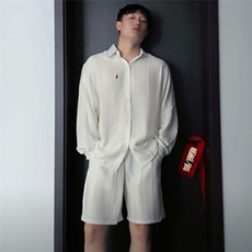 网图慎用夏休闲松弛感慵懒简约长袖衬衫套装高质量TC01，男装衬衫，星座115A(原星座507）