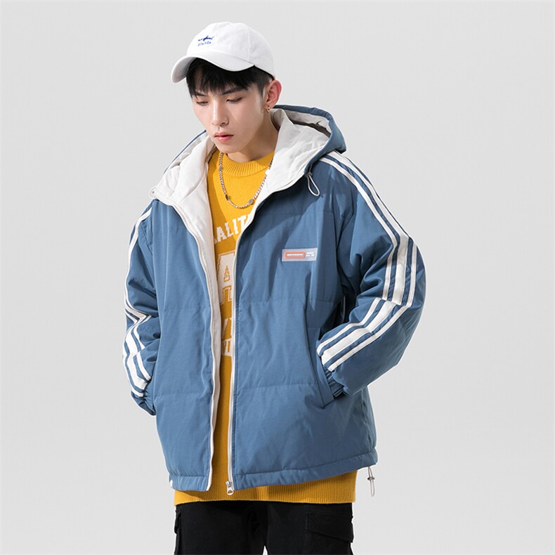 无影墙22冬季ins时尚潮流侧边条纹保暖立领羽绒服YR2026P135控158,男装羽绒服,电商A247-1