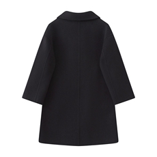 时尚保暖儿童羊毛大衣经典黑色长款设计男女童皆宜，童装外套，鑫贝羊绒