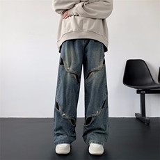 解构金属纽扣牛仔裤长裤潮N607P48，男装牛仔裤，星座1116-2