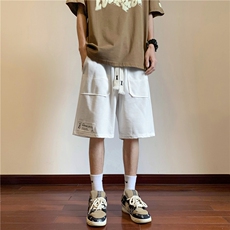 2025夏季新款工装拼接贴标短裤宽松M~5XLXZ604-DK803-P45控58，男装牛仔裤，星座604