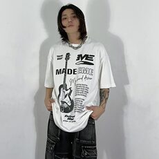 新款！高质量纯棉重磅T恤美式复古高街印花吉他街头元素TY2169，男装T恤，星座1116A（原606A-3）
