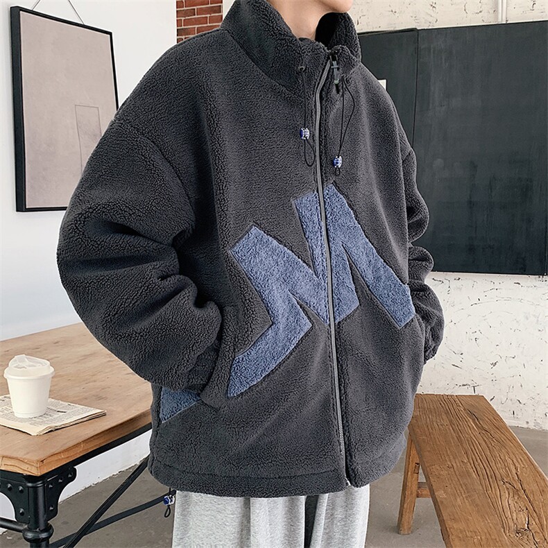 中性风立领羊羔绒棉服冬季cityboy加厚棉衣男女同款M8865-P100,男装棉衣,星座717