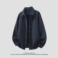 高品质鱼骨纹2026新款百搭翻领长袖衬衫A436-26020-P5589，男装衬衫，电商A436