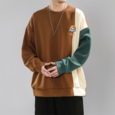 2023春季简约拼接日系轻奢刺绣卫衣男MY02392-P58，男装卫衣，星座308B-2