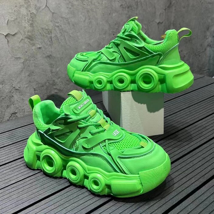 夏季新款厚底增高老爹鞋时尚百搭休闲透气网布鞋男鞋，男鞋帆布鞋，星座1407-6