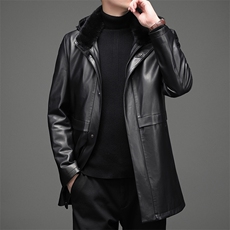 DLSN9807男士2023秋冬皮草绵羊皮皮衣男连帽皮克服风衣P1560，男装皮衣，电商B360