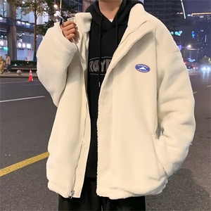 羊羔毛两面穿棉衣外套男士冬季潮流棉服加绒加厚棉袄MY8013-P85图片