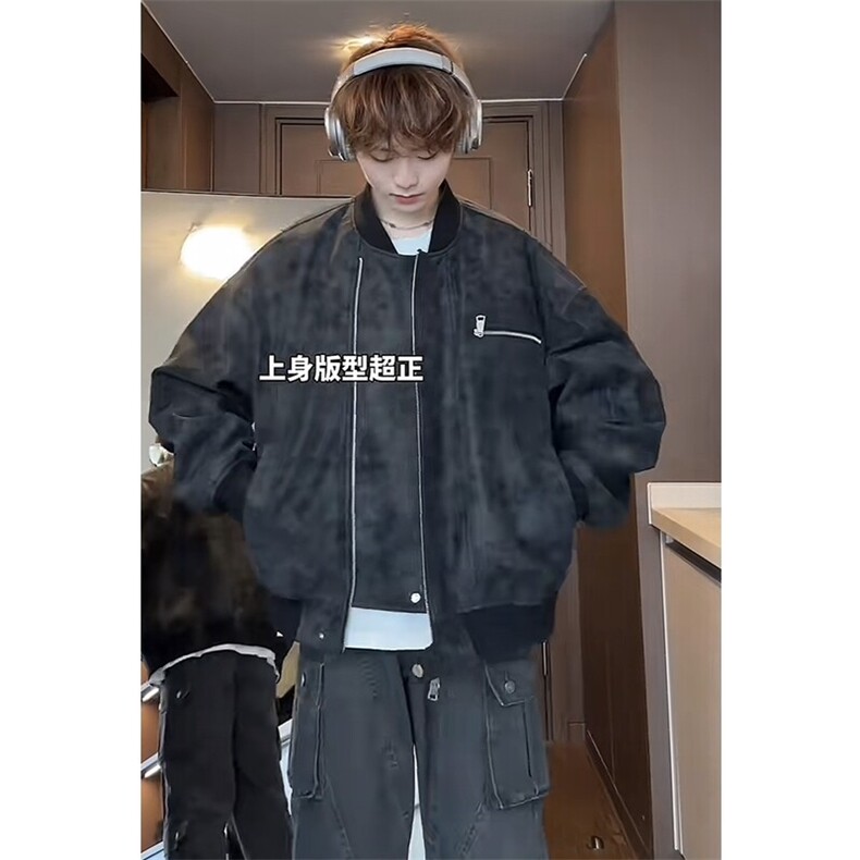 网图美拉德水洗皮衣外套机车夹克J2536-P78,男装夹克,星座1213