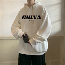纯棉连帽卫衣男大码运动帽衫宽松薄WY2001-P35加绒款-P40，男装卫衣，电商A040
