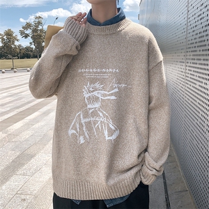 ！2023秋冬新款男士卡通印花圆领毛衣加厚品质针织衫M211P45图片