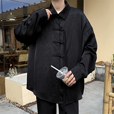 秋冬男长袖衬衫提花改良中山装盘扣长绳外套衬衣CS4535P55，男装衬衫，星座1013-1