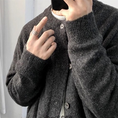 Cleanfit复古百搭松弛感开衫毛衣慵懒风软糯毛衣外套冬MZ827-P55，男装针织衫/毛衣，星座412-3