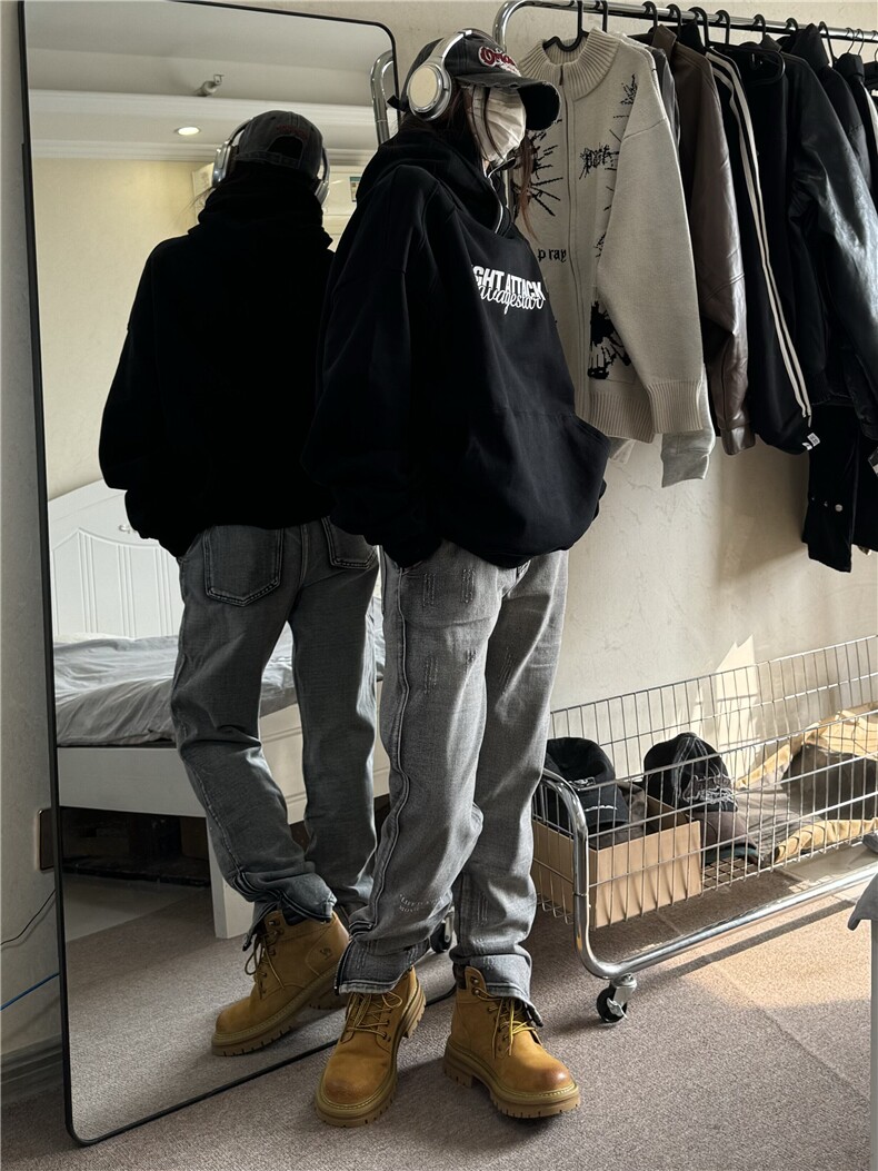 裤口拉链美式高街vibe牛仔裤设计感XZ310A-4-NZ09-P55,男装牛仔裤,星座310A-4