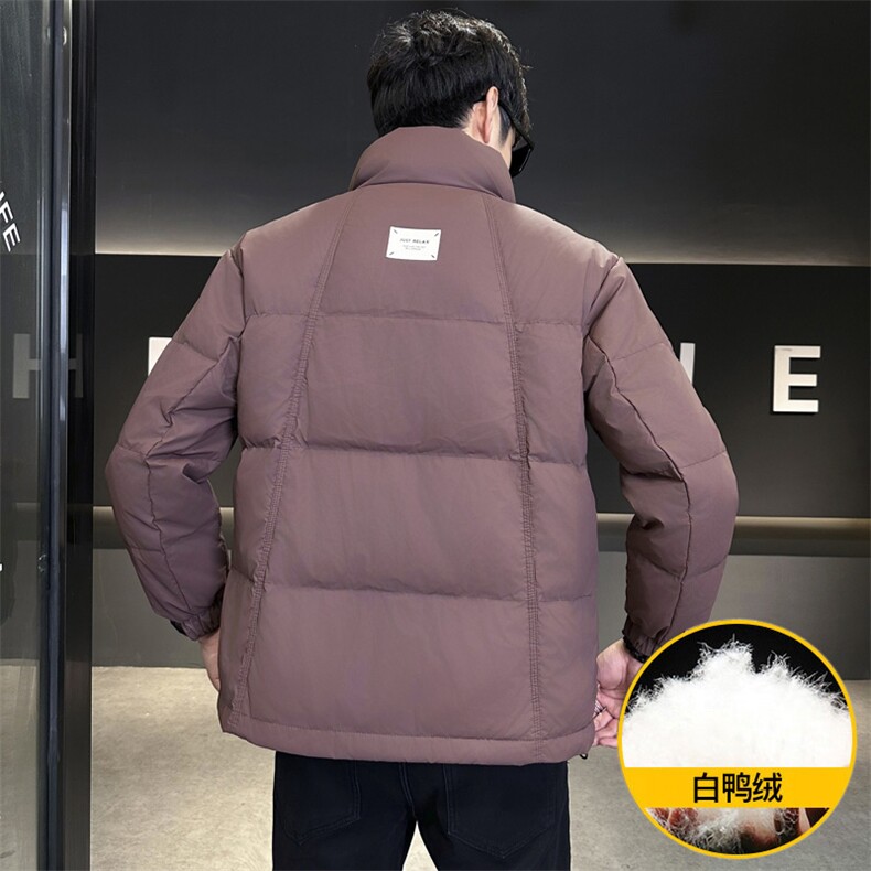 M807-P160标50%白鸭绒2025新款羽绒服男冬季立领潮流百搭厚,男装羽绒服,星座507A（原星座306B-2）
