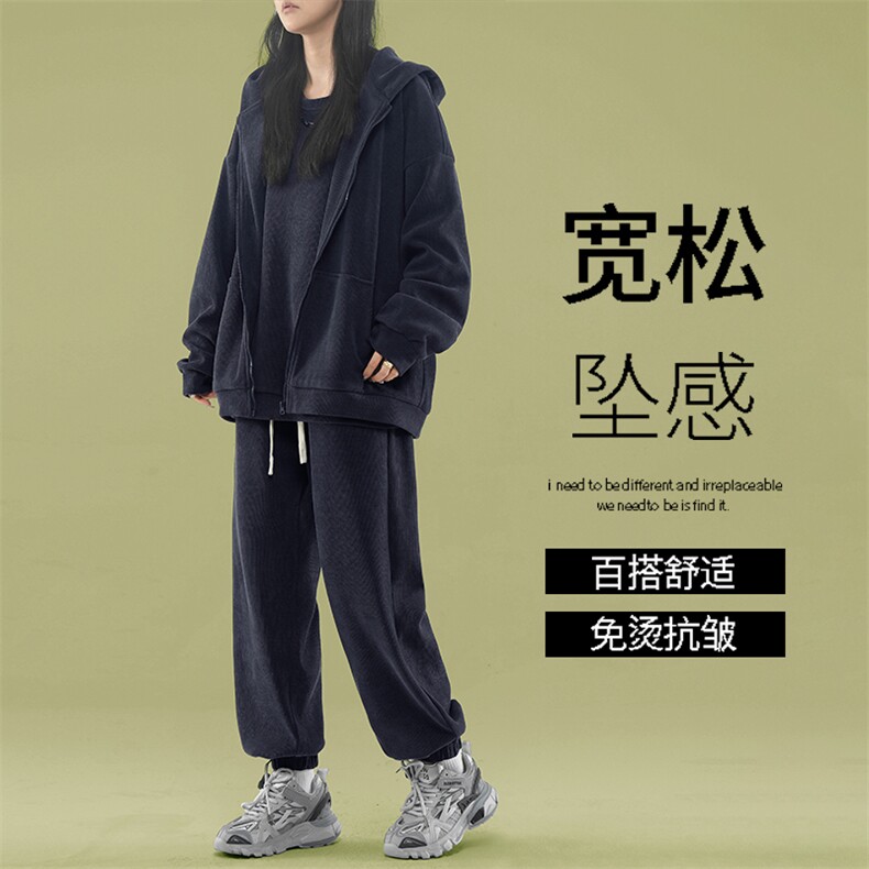 宽松休闲运动卫裤卫衣外套三件套-SJT870常规特批167加绒特批197图片