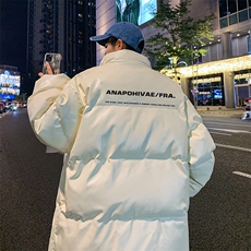 新款立领pu皮印花棉衣男秋冬季加厚面包服外套保暖棉服MY609-P115，男装棉衣，星座505-3
