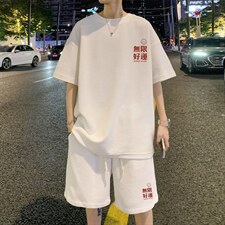 ！2023夏季男士华夫格短袖T恤套装学生一套短袖HTZ19P50，男装T恤，电商B220