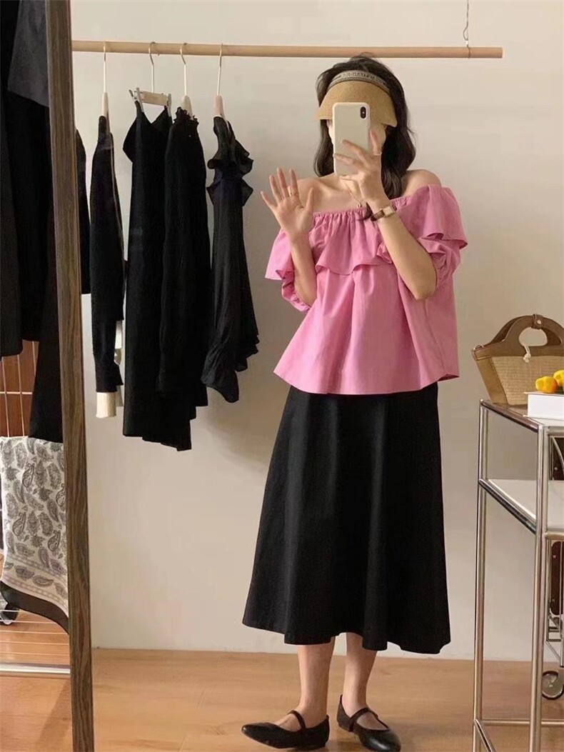 两穿荷叶边小衫，其它，驿谷