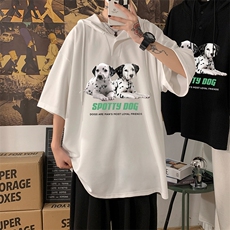 LD54263-P45NASA连帽短袖t恤男大码胖子带帽五分袖中袖海报风，男装T恤，电商A040