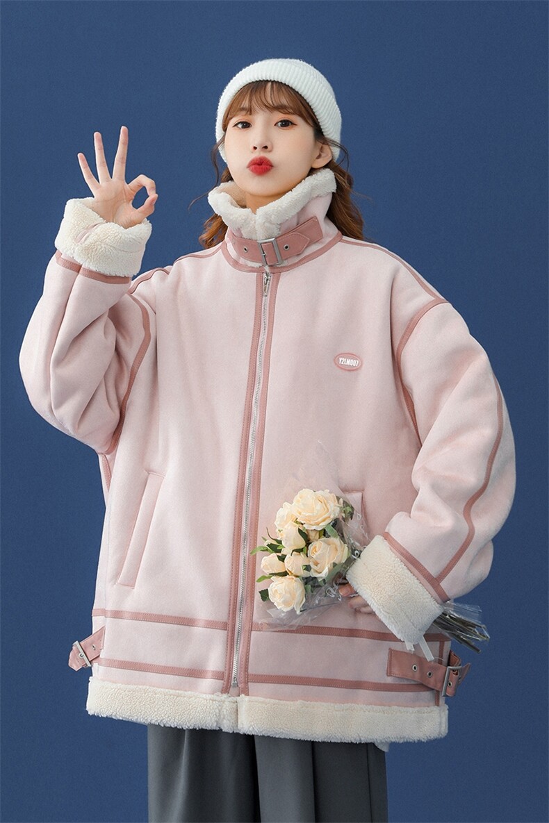 1羊羔毛休闲宽松大码M-5XL情侣潮棉服外套男YG7538P145控188,男装棉衣,星座226-2