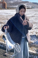 现货毛绒绒外套女韩风chic小众奶fufu棉服2C206-L59-P215-K318，女装棉衣/棉服，2C206