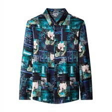 BB3959钱塘2020-2新款男士衬衫商务休闲长袖花衬衣P300，男装衬衫，钱塘207-2