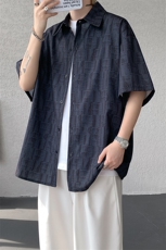 8XL-M花衬衫男款短袖夏季冰丝薄款花衬衣大码寸衫外套DC28013P38，男装衬衫，电商B312