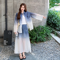 现货：蓝白渐变防晒两件套2C105-0525-P160-K228，女装套装/套裙，2C105