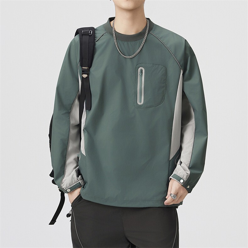 秋季现货宽松返光拉链圆领套头卫衣男DSA157B-W6750-特P55图片