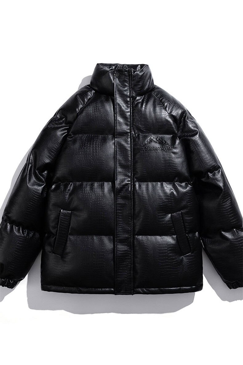 白底鳄鱼纹钢印字母设计棉衣大码潮流休闲棉衣男MY77728P128控168,男装棉衣,星座227-7