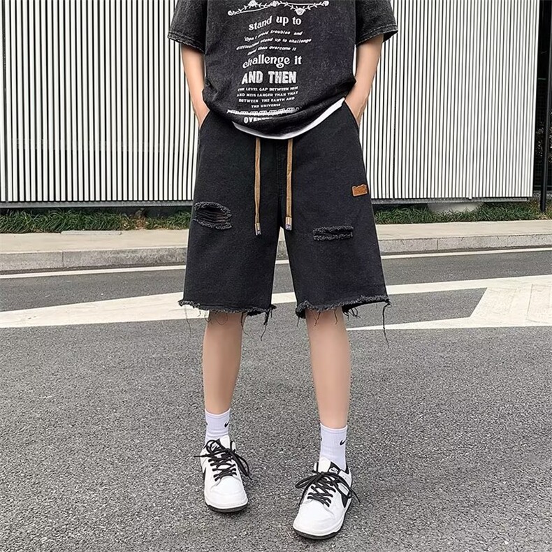 日常潮五分裤青春流行时尚新款男潮流百搭牛仔裤T1052P35,男装牛仔裤,星座1116-2