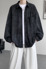 衬衫男秋季新款港风宽松扎染肌理感长袖衬衣CS7012-P40，男装衬衫，星座214-3