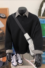 学院风polo领假两件卫衣男cp136-特p55，男装卫衣，电商B371