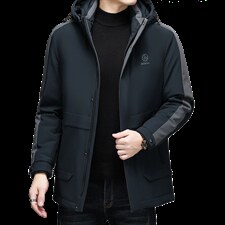 白鸭绒冬季新款流行中长款连帽休闲时尚羽绒服外套B66/82141-P315图片