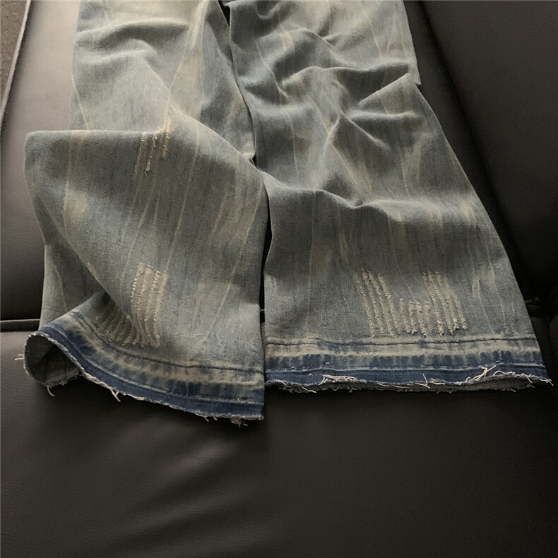 xz905-Z093#特P38美式高街宽松阔腿牛仔裤,男装牛仔裤,星座905
